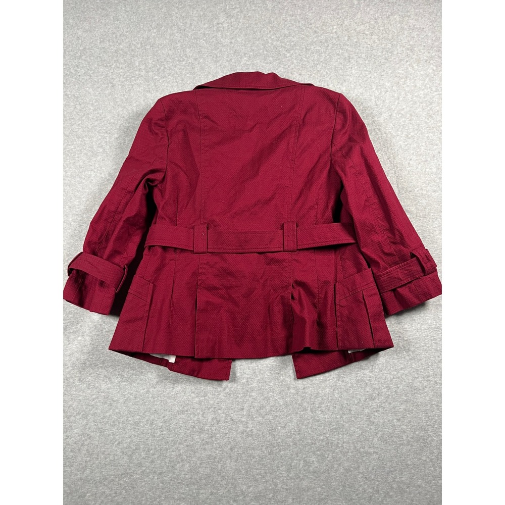 Banana Republic Pea Coat Jacket Women 6 Red Double Breasted Y2K Preppy Academia - Picture 8 of 9